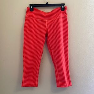 Mondetta orange striped cropped leggings